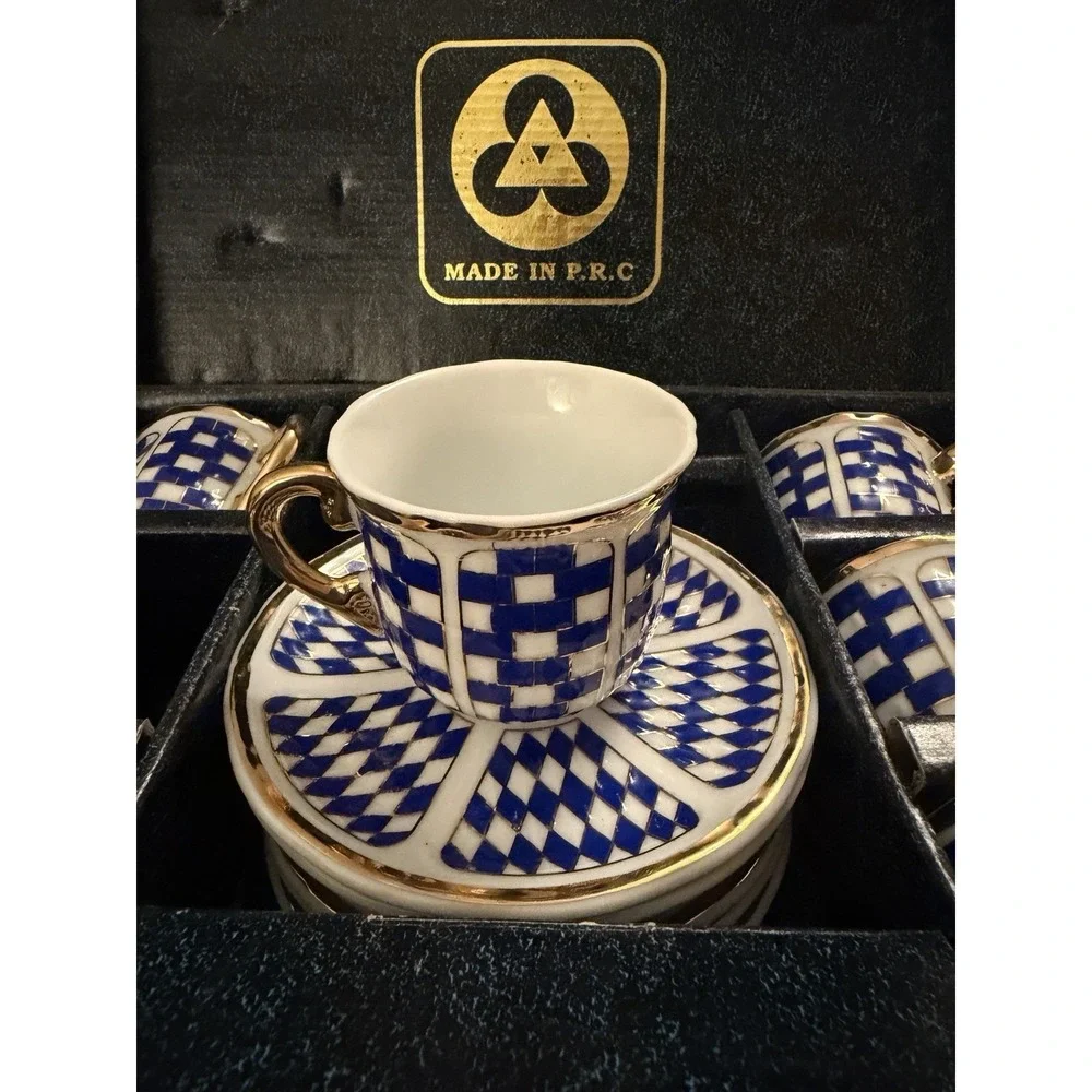 12 Piece Tea/espresso Porcelain Set In Box (6 Total Servings) - Picture 2 of 8